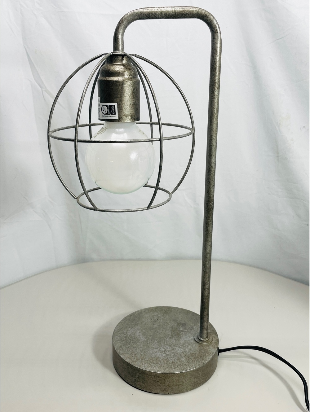 Modern Industrial Metal Cage Table Lamp with On/Off Toggle Switch